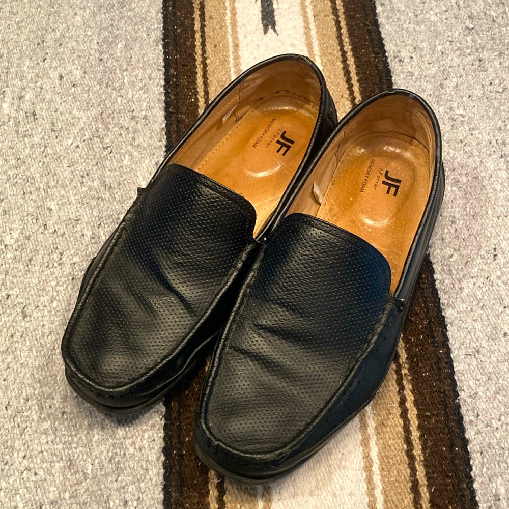 J. Ferrar Black Leather Men's Loafers
